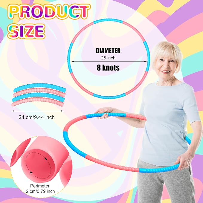 6 Pcs Exercise Hoop Detachable Fitness Rings Adjustable Plastic Toy Fitness - Image 3