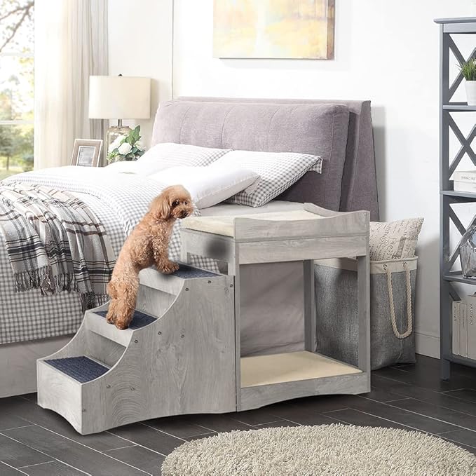 unipaws Pet Bunk Bed with Removable Step - Image 3