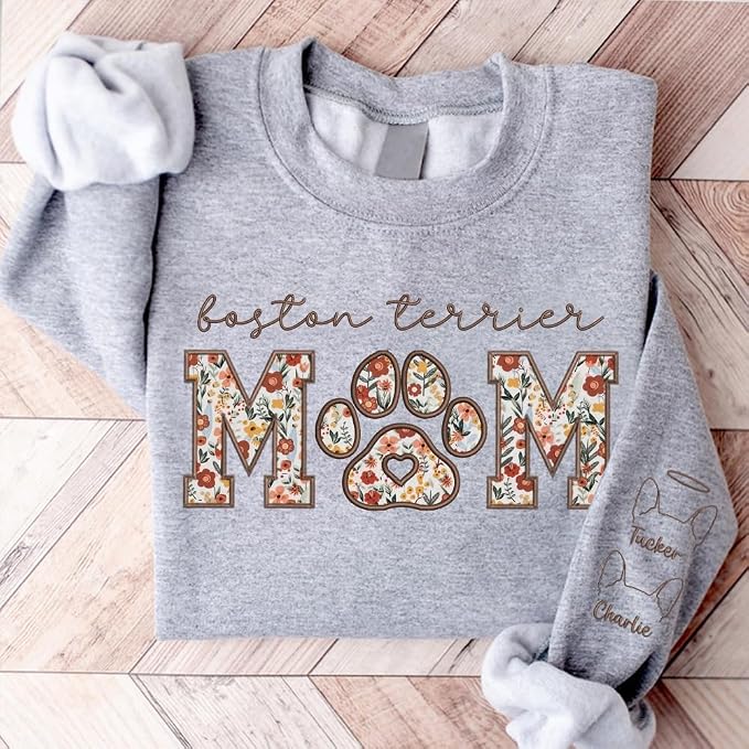 CHILLEVER Personalized Embroidered Dog Mom Sweatshirt, Dog Mama Crewneck - Image 6