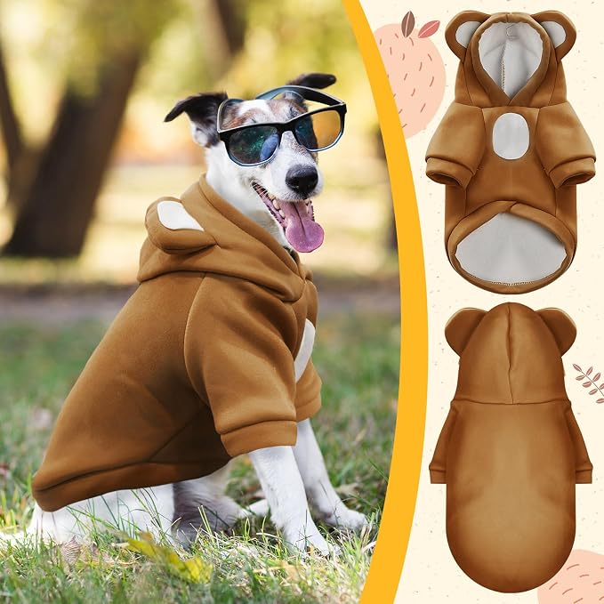Small Dog Hoodie Soft Warm Fleece Fall Winter Dog Clothes Cute Puppy Sweaters - Image 5