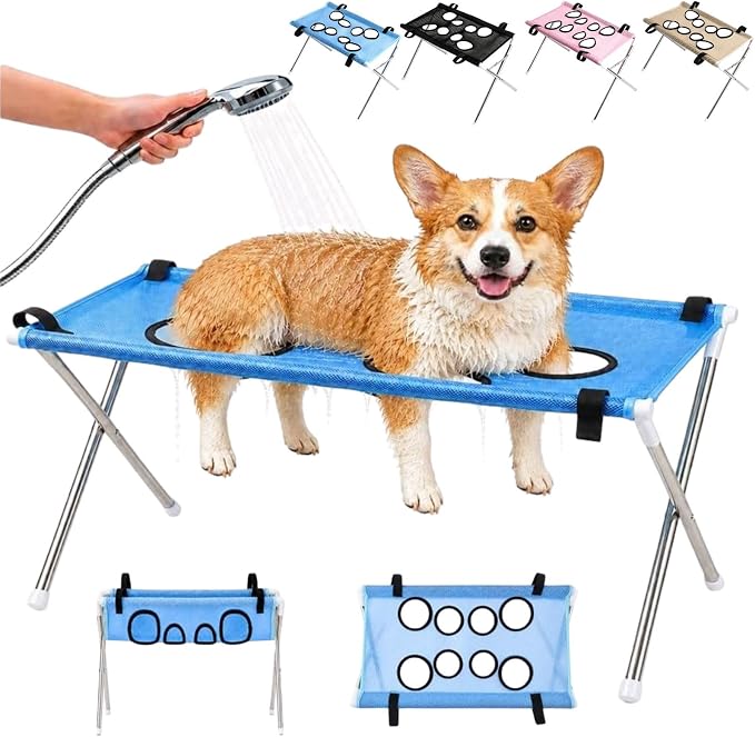 Pet Dog Bath Hammock, Cat Shower Grooming Table Hammock with Foldable Stand by Unknown