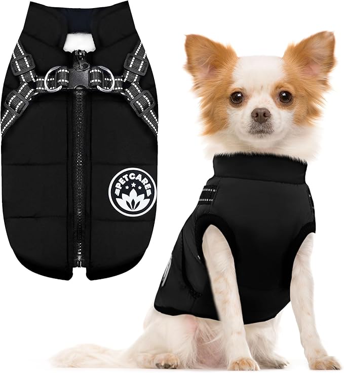 PETCARE Winter Dog Coat with Harness Built in Waterproof Dog Jackets Warm Pet by PETCARE