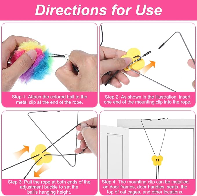 Cat Door Toy Interactive Cat Toys Door Hanging Cats Toys Cat Teaser Toy - Image 5