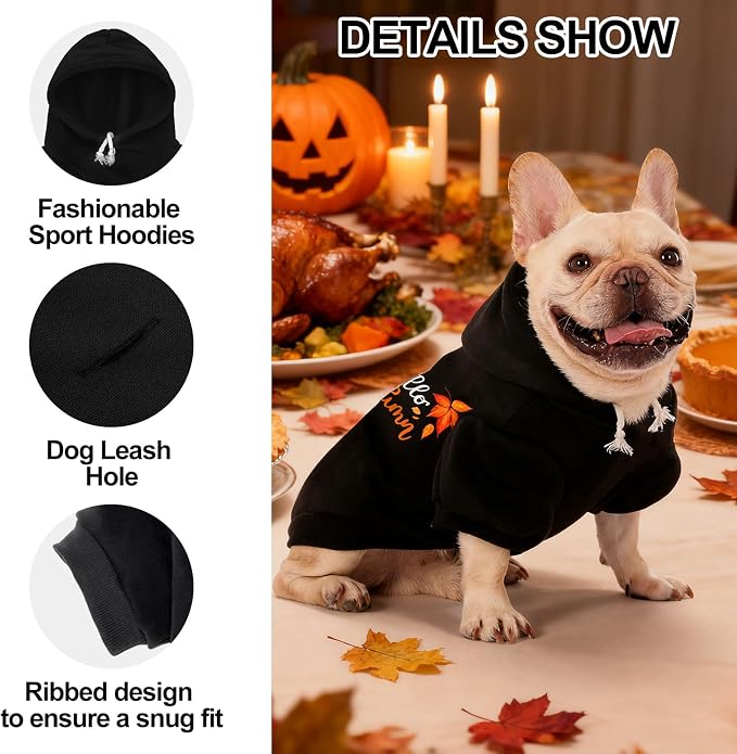 EXPAWLORER Fall Dog Hoodie-Soft and Warm Dog Sweaters, Pet Clothes Autumn - Image 3