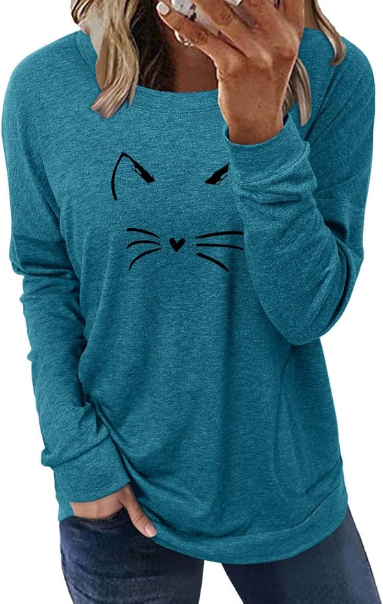 Akihoo Womens Casual Long Sleeve Tunic Tops Crew Neck Shirt Blouses by Akihoo