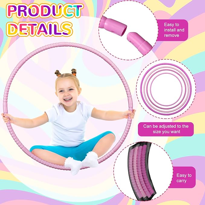 Sratte 12 Pcs Toy Hoop for Kid Detachable Adjustable Toy Hoop Colored Exercise - Image 2