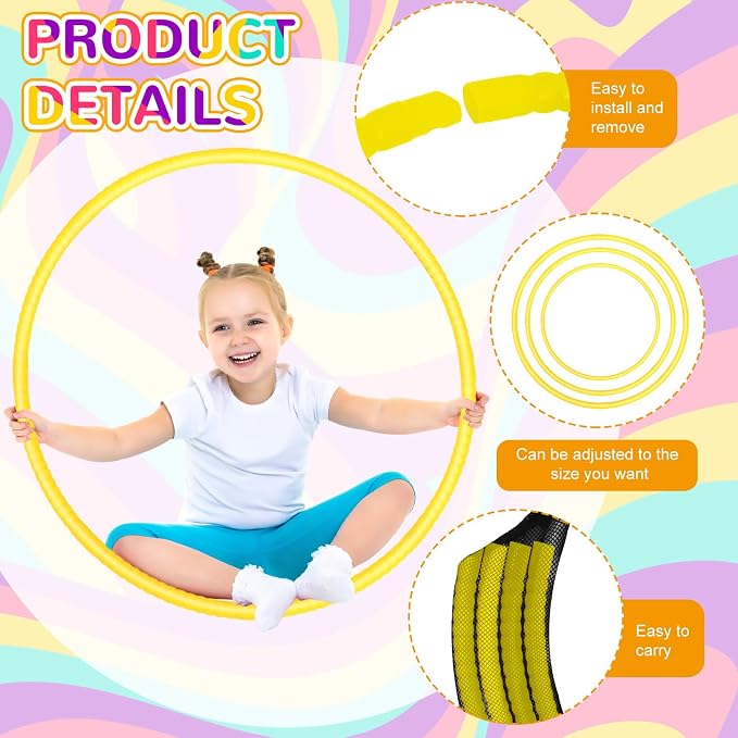 Shappy 6 Pcs Exercise Hoop Detachable Adjustable Plastic Toy Playground Toys - Image 2