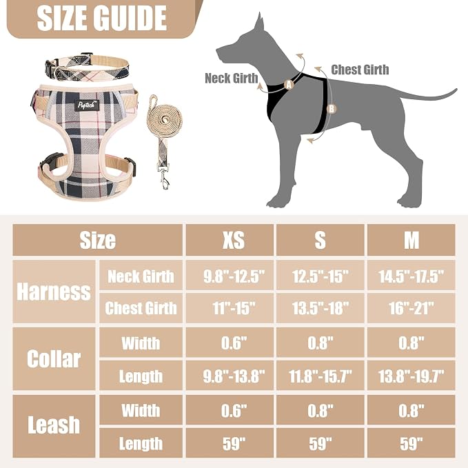 PUPTECK Small Dog Harness and Leash Set, No Pull Adjustable Puppy Cat Harness - Image 2