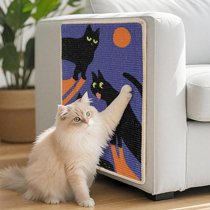3-in-1 Sisal Cat Scratcher Mat 23.6x15.7'' Protects Carpet Couch & Furniture - Image 8