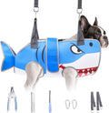 Dog Grooming Hammock for Small Dogs Cats, Cute Shark Design Dog Hanging Harness by Cherishelt