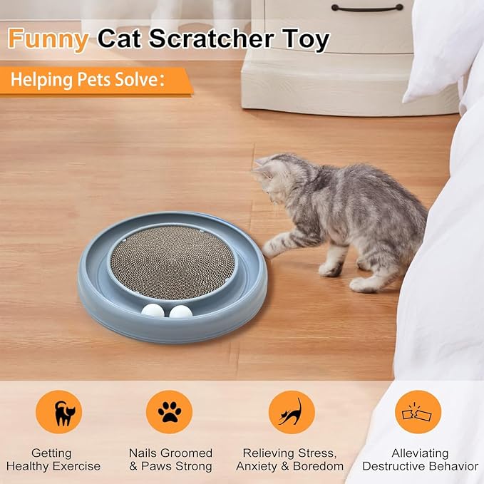 Interactive Cat Ball Track Toy for Indoor Cats, Cat Scratching Board & Exercise - Image 4