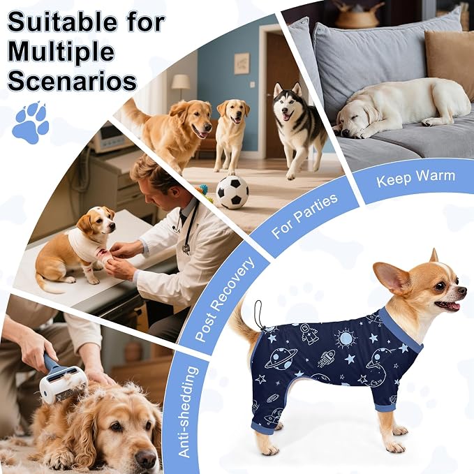 Bienbee Dog Pajamas, 4 Pack Dog Recovery Suit Shedding Suit Cute Soft Puppy - Image 7
