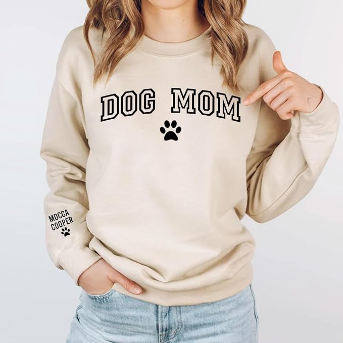 Personalized Dog Mom Sweatshirt, Custom Pet Name Sweater - Image 3
