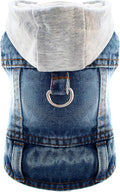 Cool Dog Jean Jacket Vest with D-Ring Blue Denim Dogs Hoodies Outfits by DOGGYZSTYLE