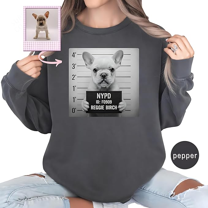 Custom Pet Mugshot Shirt with Photo and Name, Personalized Dog or Cat Mugshot T - Image 3