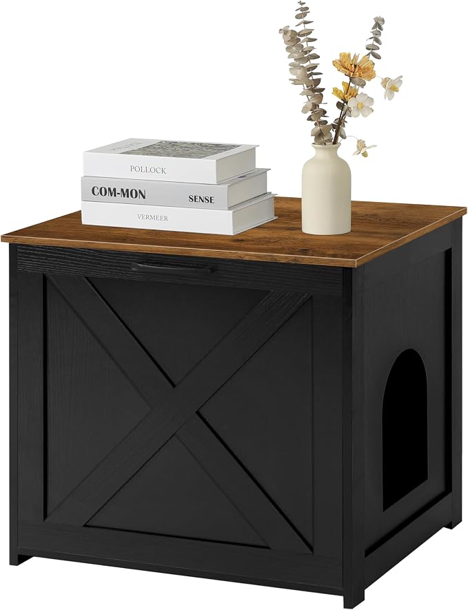 Dwanton Cat Litter Box Furniture Hidden, Cat Litter Box Enclosure, Reversible - Image 9