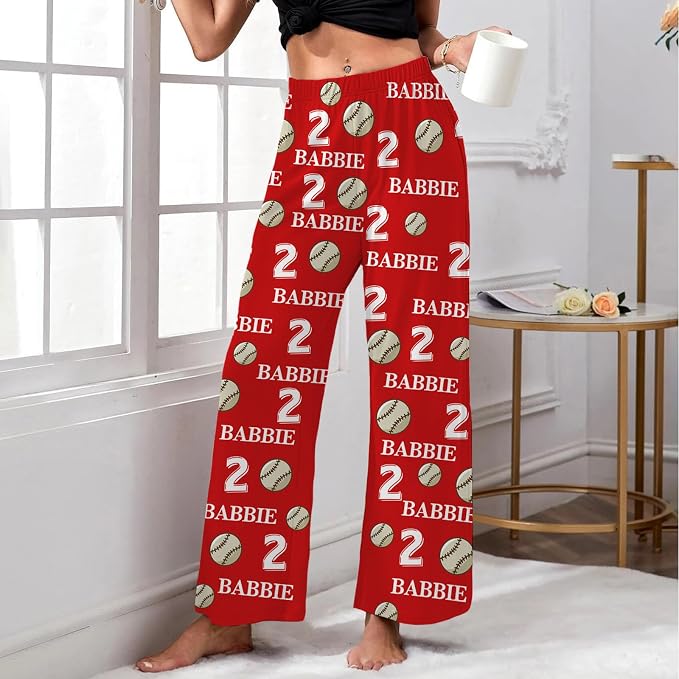 Custom Pajama Pants for Women Men, Personalized 67 Name Photo PJ Family Six - Image 3