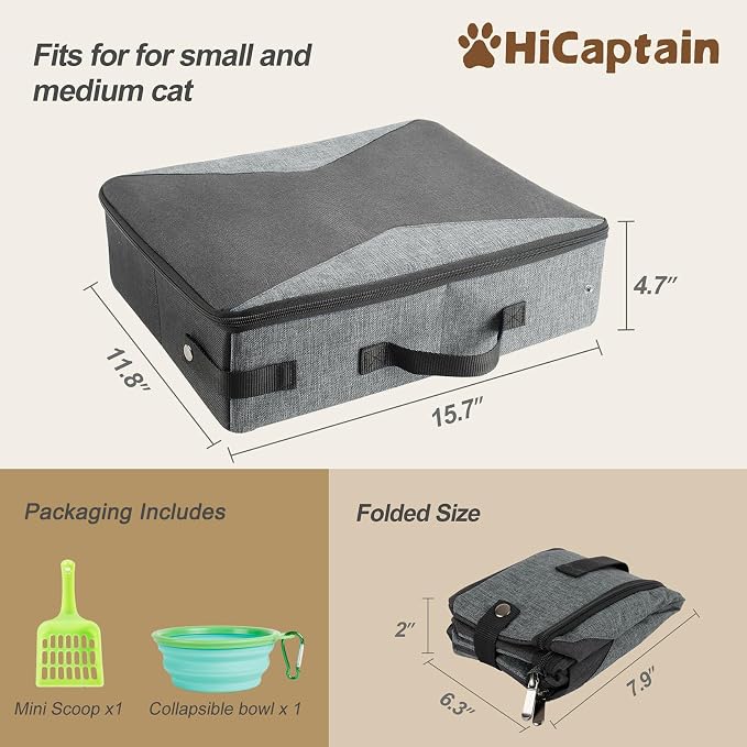 HiCaptain Portable Litter Box for Cats, Cat Travel Litter Box - Image 6