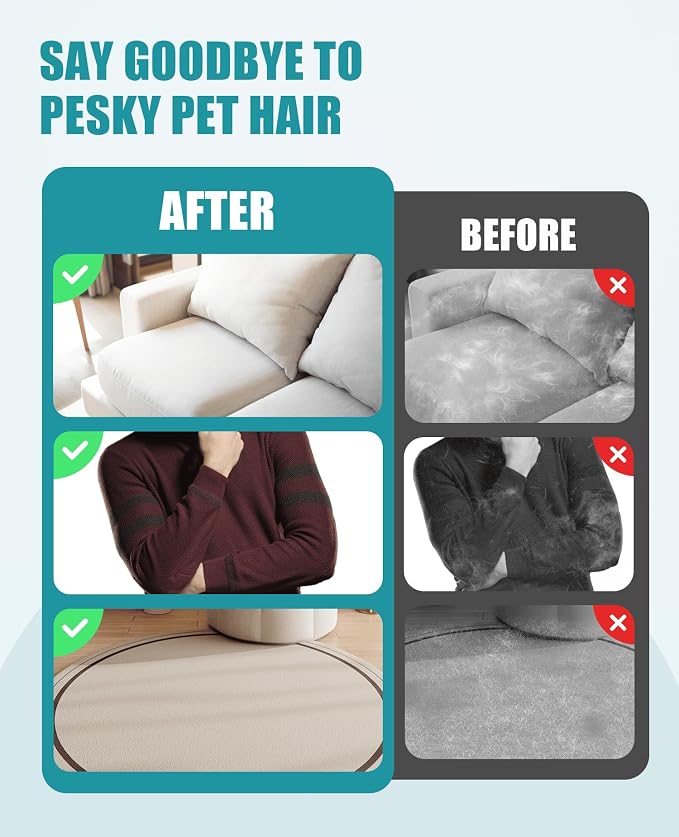 Pet Hair Removal Brush for Couch, Washable Lint Cleaner for Dog and Cat Hair - Image 5