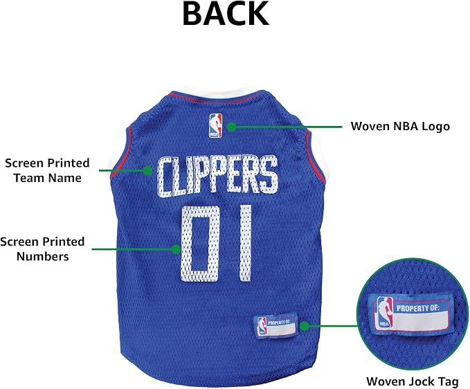 Pets First NBA LOS ANGELES CLIPPERS DOG Jersey, Small - Image 6