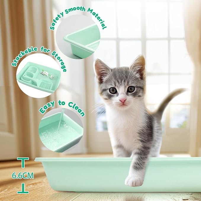 PAWISE Cat Litter Box Set, Small Kitten Starter Kit, Includes Litter Box - Image 4