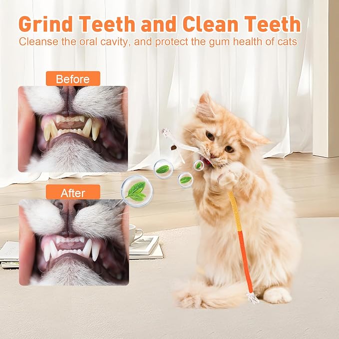 3 PCS XL Cat Toys Chew Ropes, 27.56 Inches Cat Chew Rope Toy - Image 5