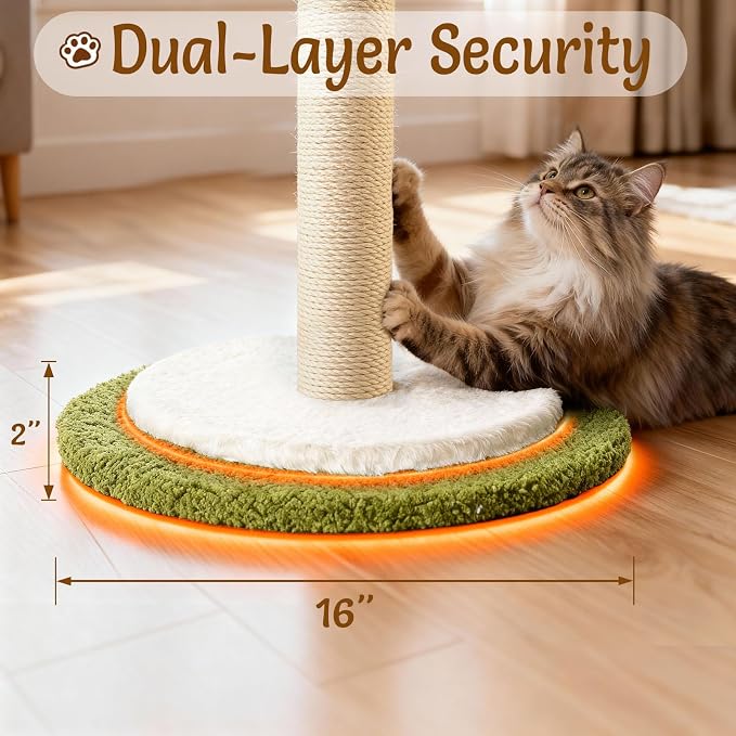 CWV 45" Tall Cat Scratching Post, Cute Violet Flower Cat Scratcher - Image 5