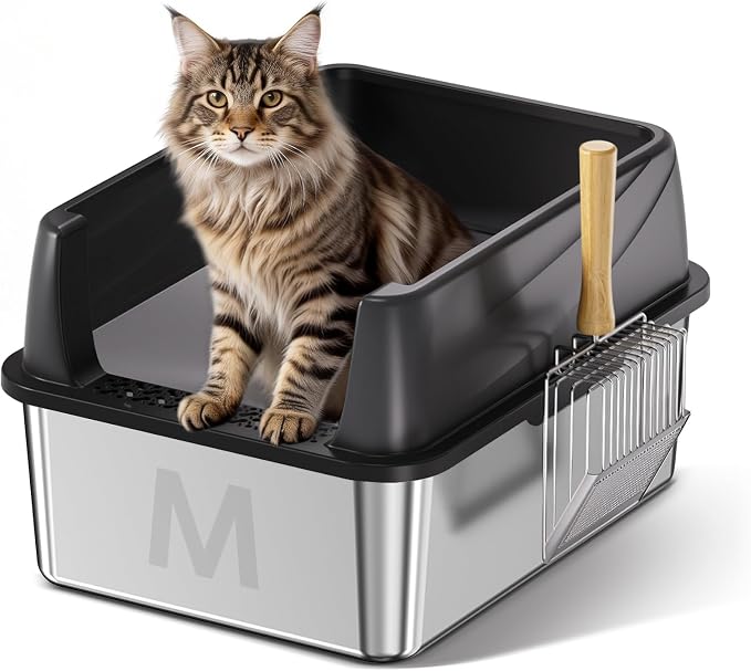 Stainless Steel Litter Box by Bsemax