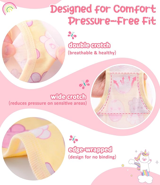 Girls and Toddlers 100% Cotton Underwear Tagless Soft Panties Size 2-3T - Image 4