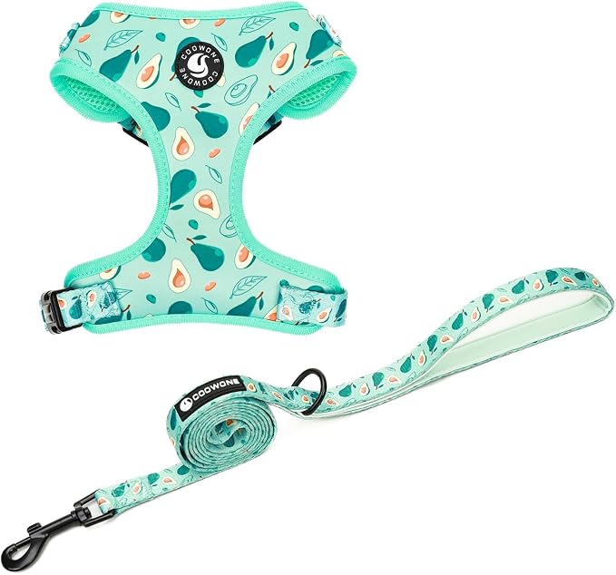 Dog Cat Harness and Leash Set, Puppia Soft Mesh Padded and Adjustable Puppy by COOWONE