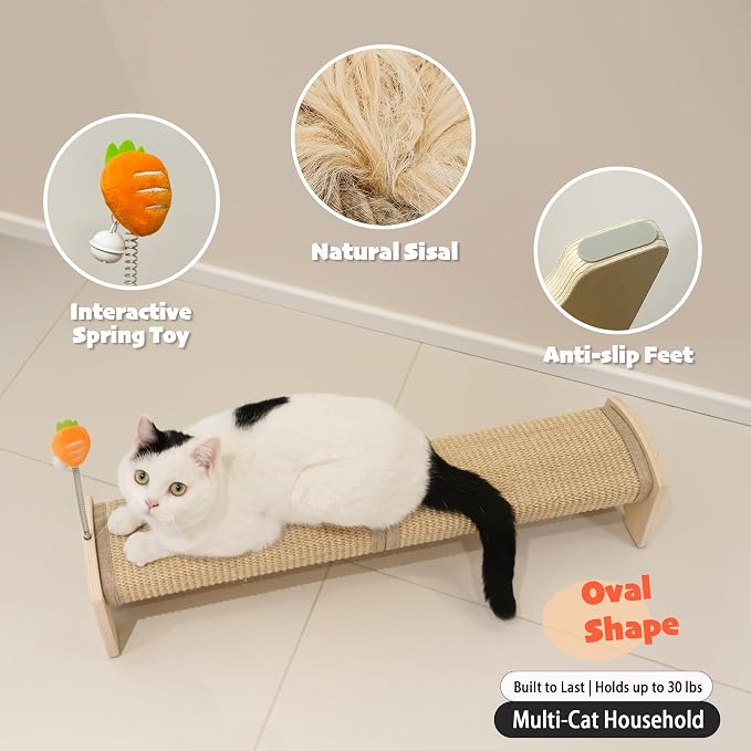 PETKARAY Horizontal Scratching Post, Large Floor Mounted Cat Scratcher - Image 3