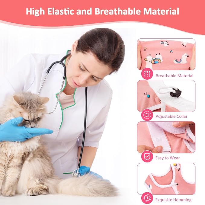 2 PCS Cat Recovery Suit Female Cat Onesie - Image 4