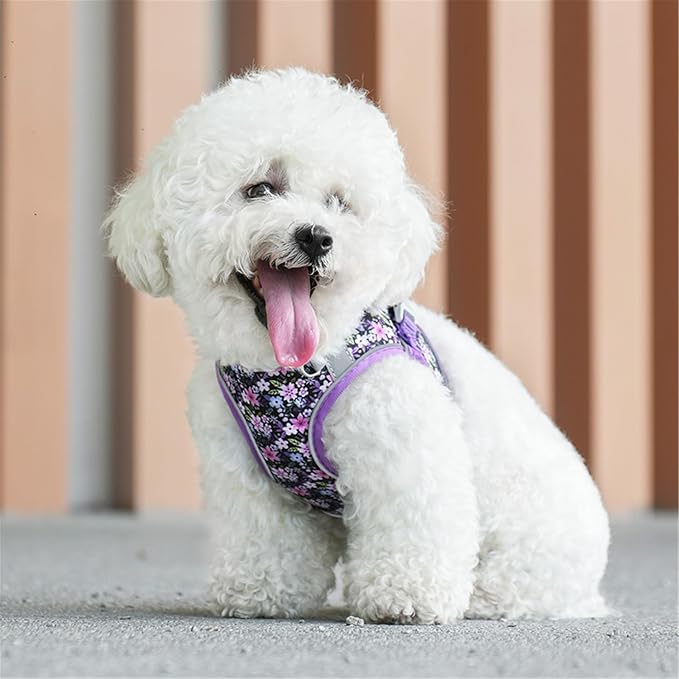 Step in Dog Harness No Pull Flower Adjustable Soft Mesh Padded Reflective Pet - Image 7