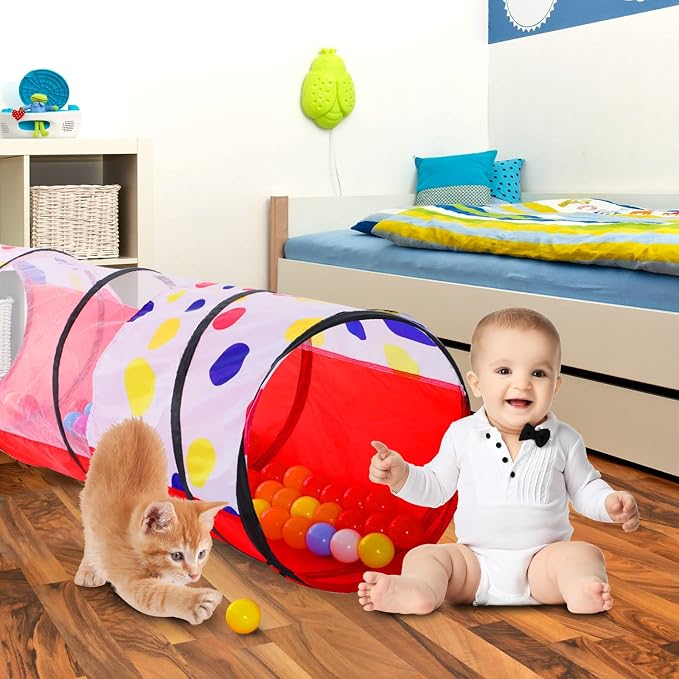 PigPigPen Kids Tunnel for Toddlers, Pop Up Play Tunnel Tent for Babies or Dogs - Image 5