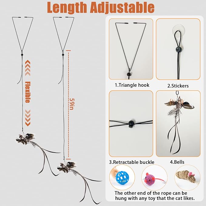 Cat Toys Indoor Hanging Door Retractable Flying Da Bird Cat Toy - Image 4