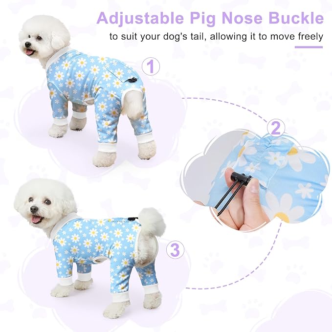 Bienbee Dog Pajamas, 4 Pack Dog Recovery Suit Shedding Suit Cute Soft Puppy - Image 4