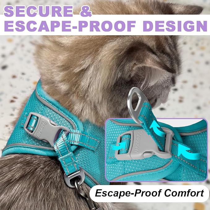 Cat Harness and Leash Set, Escape Proof Kitten Harness, Step in Adjustable Soft - Image 2