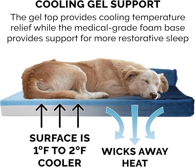 Furhaven Cooling Gel Dog Bed for Large Dogs w/ Removable Bolsters & Washable - Image 4