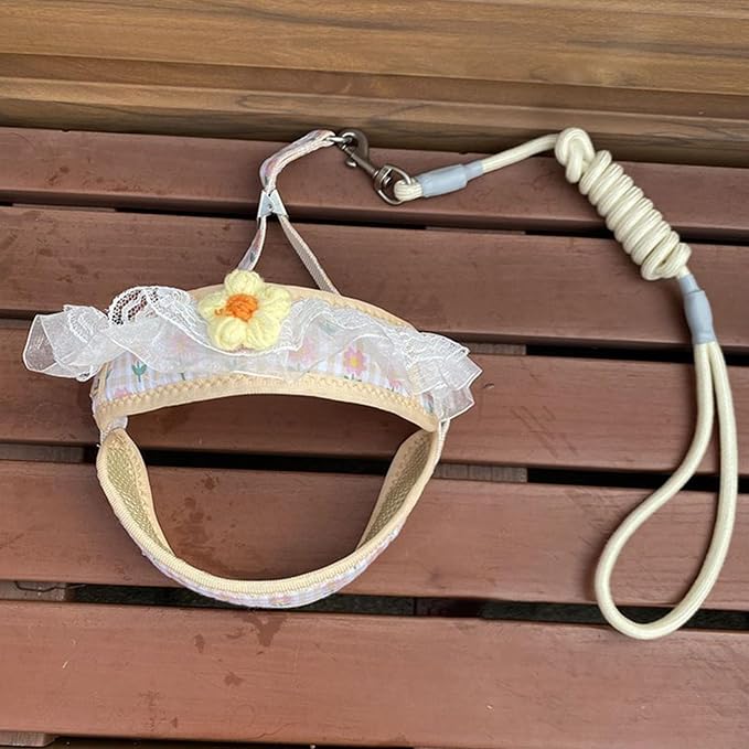 Cat Harness Collar and Leash Set, Sweet Lace Floral Kitten Collar, Escape Proof - Image 5