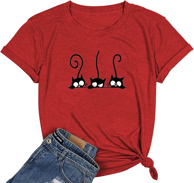 NIUBIA Women's T Shirts Summer Tops Simple Heart Graphic Shirts Sayings Short by NIUBIA