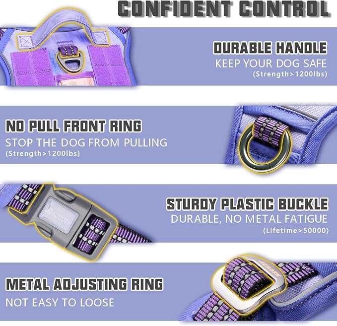 AUROTH Tactical Dog Harness for Large Dogs No Pull Adjustable Pet Harness - Image 3