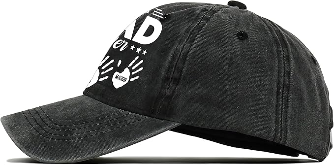 Personalized Vintage Washed Denim Dad Hat, Custom Baseball Cap - Image 3