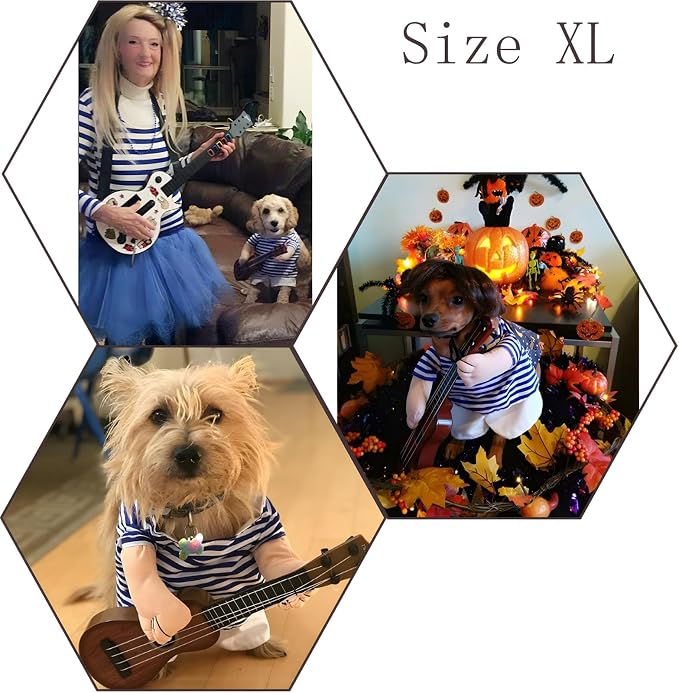 NACOCO Pet Guitar Costume Dog Costumes Cat Halloween Christmas Cosplay Party - Image 6