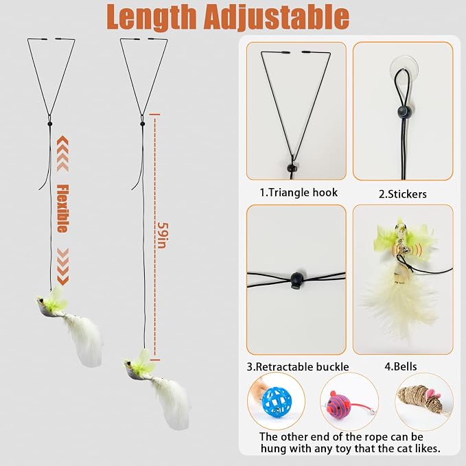Cat Toys Indoor Hanging Door Retractable Flying Da Bird Cat Toy - Image 4