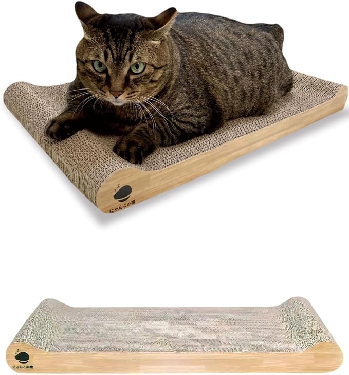 NyankonoYado No Mess & 1-Year Durable Cat Scratcher, Cardboard Scratch pad Bed by %E3%81%AB%E3%82%83%E3%82%93%E3%81%93%E3%81%AE%E5%AE%BF