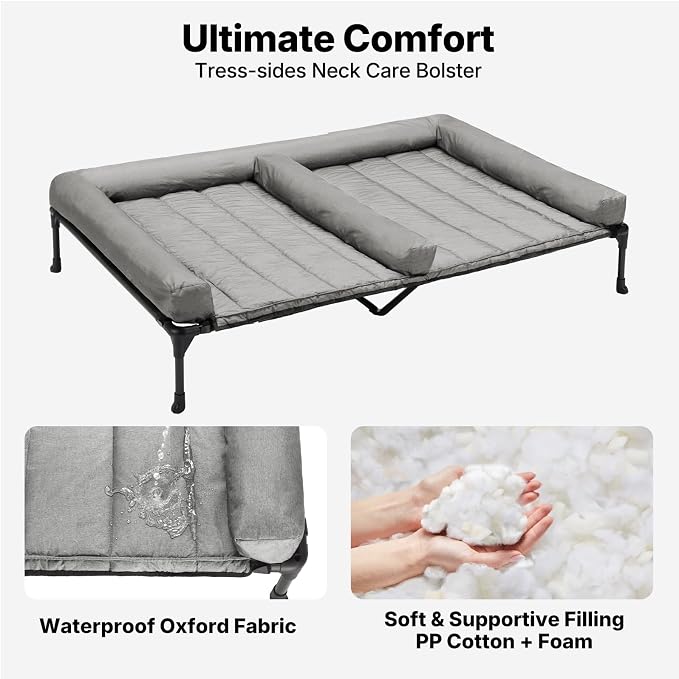 Veehoo Cooling Raised Dog Beds + Waterproof Double Dog Bed Cushion - Image 3