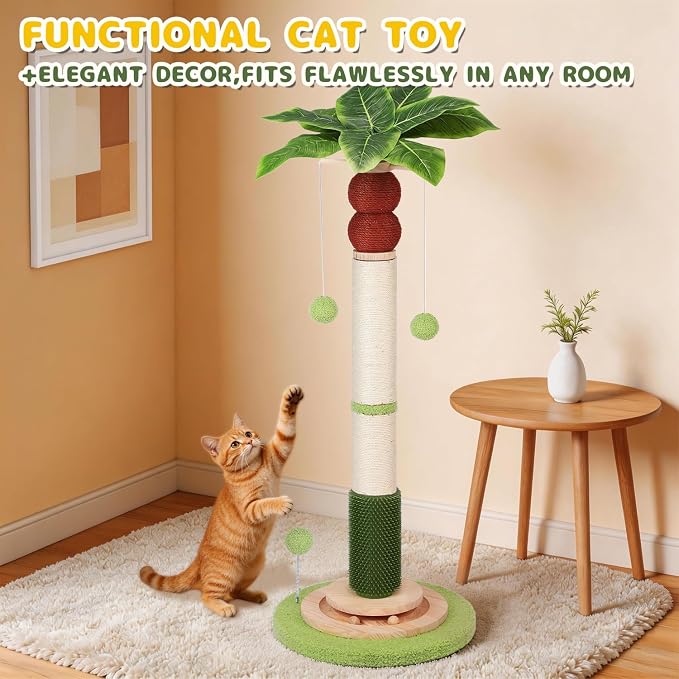 41'' Tall Cat Scratching Post, 3.3'' Wide Sisal Rope Scratching Post - Image 8