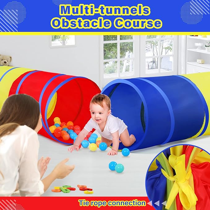 PigPigPen Kids Tunnel for Toddlers, Pop Up Play Tunnel Tent for Babies or Dogs - Image 6