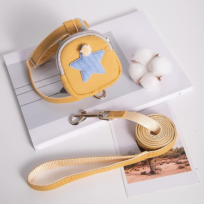 Pet Harness Leash Set, Cute Backpack Cat Vest Belt Leash Snap Design Pet - Image 5