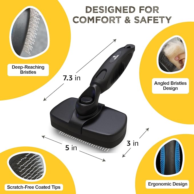 Deshedding Dog Brush for Shedding – Self Clean Cat Brush Deshedding & Grooming - Image 6